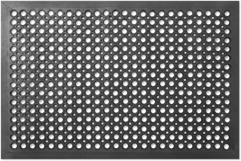 GRIDMANN Rubber Floor Mat, 24" x 36" Anti-Fatigue Drainage Mat, Non-Slip and Grease Resistant for Restaurants, Commercial Kitchens, Bar Floors, Black - Image 2